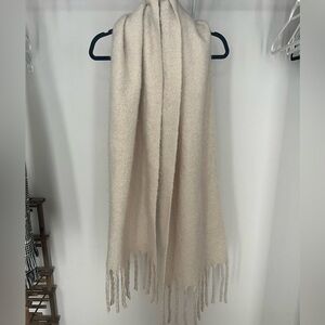 Cream Fringe Scarf